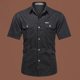 Workwear Short Sleeve Cotton Work Clothes Shirt Outdoor Loose Men's Shirt